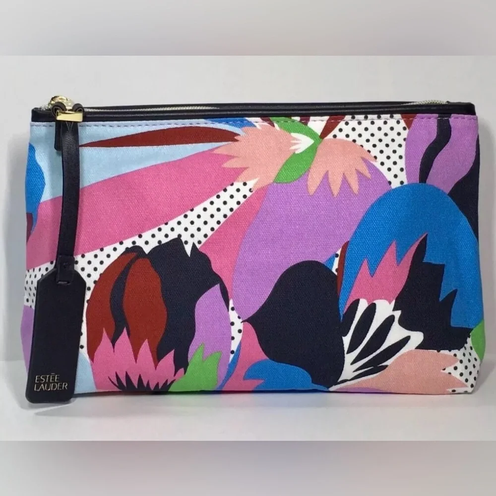 Estee Lauder Capri Floral Print Cosmetic Bag / NWOT